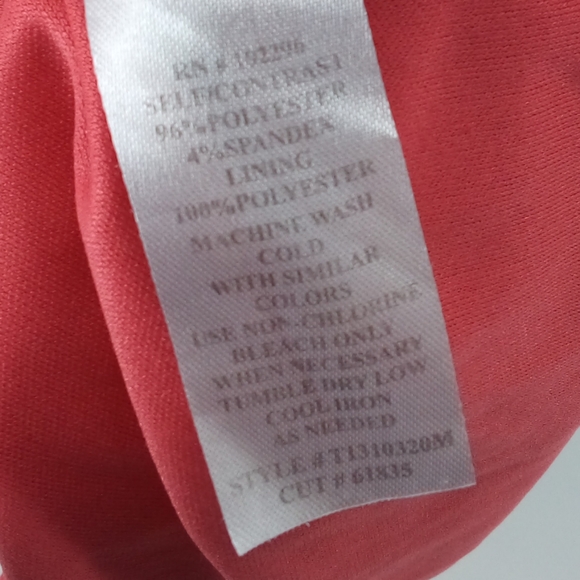 Connected Apparel Coral Pink Navy Blue Sheath Dress Spandex Blend 16 Cap Sleeves - Picture 5 of 8